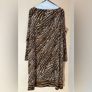 Michael Kors Zebra Print Long Sleeve Dress